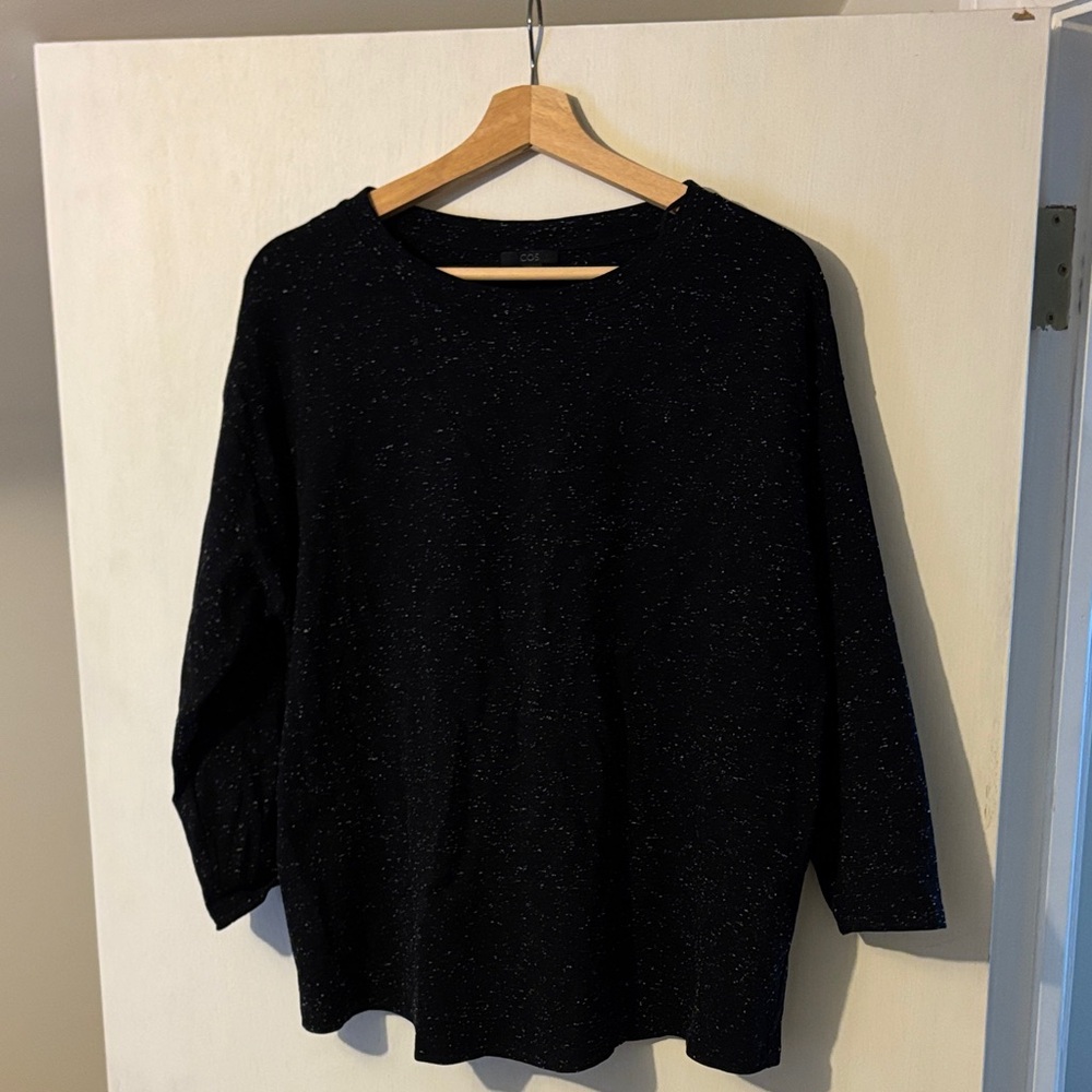 COS Black Speckled Women's long sleeve top. M. NWOT.